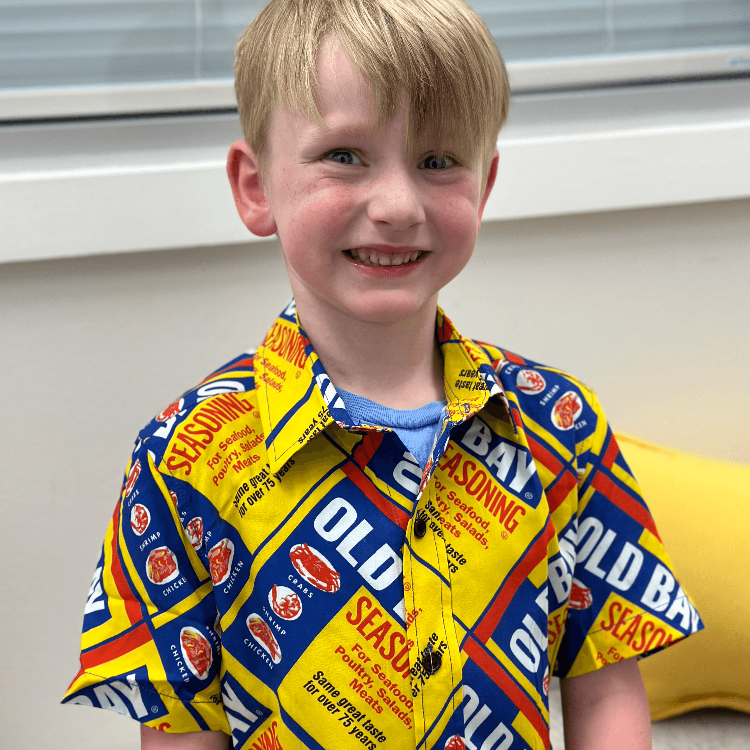 *Youth* Flat OLD BAY Can Pattern / Hawaiian Shirt