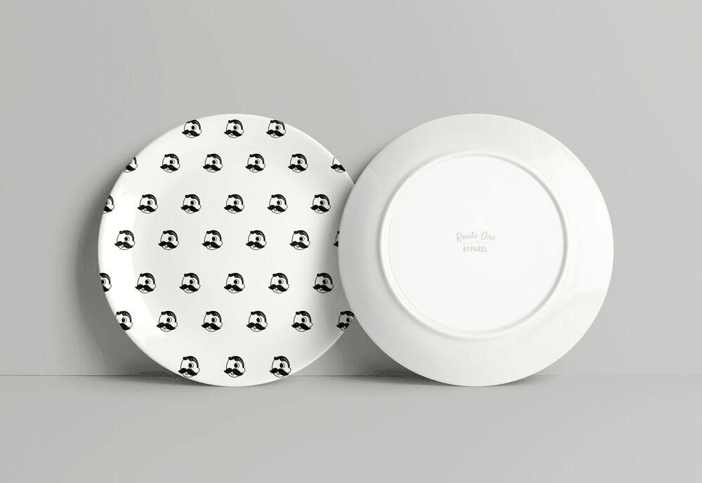 Natty Boh Logo Pattern (White) / Plate