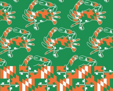 Irish Maryland Crab Pattern (Green) / Scarf