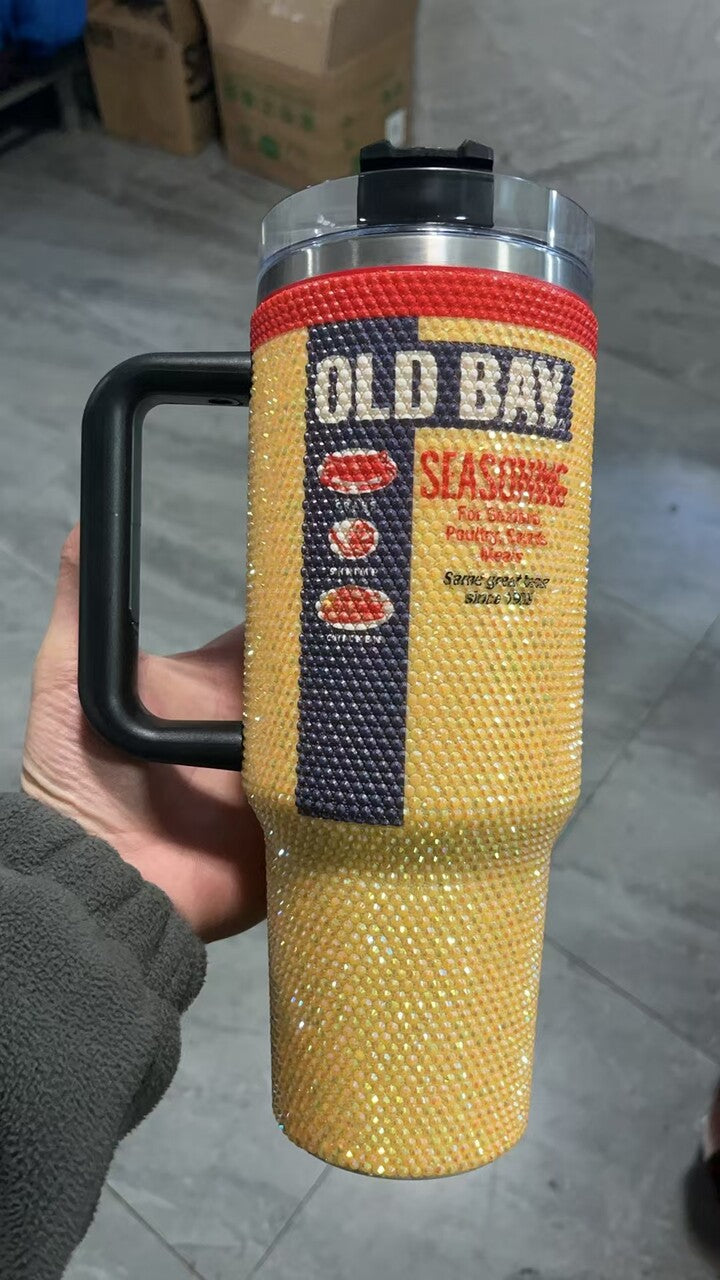Rhinestone OLD BAY / 40 oz Tumbler with Handle