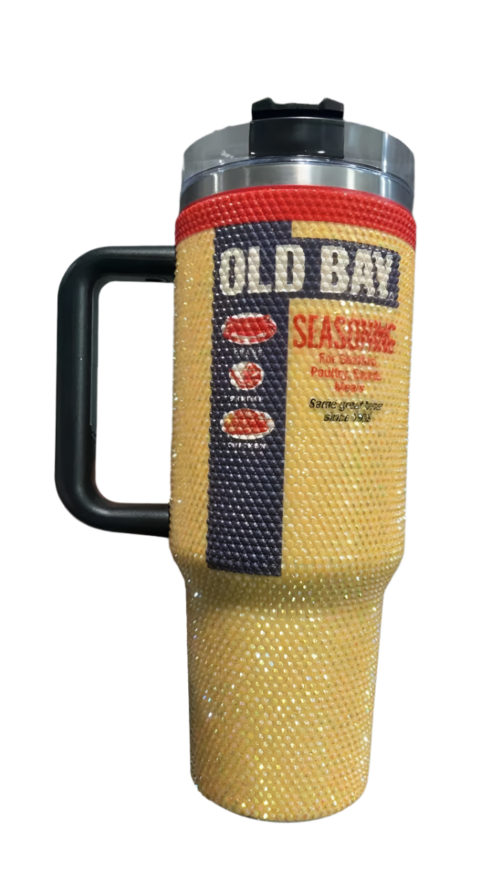 Rhinestone OLD BAY / 40 oz Tumbler with Handle