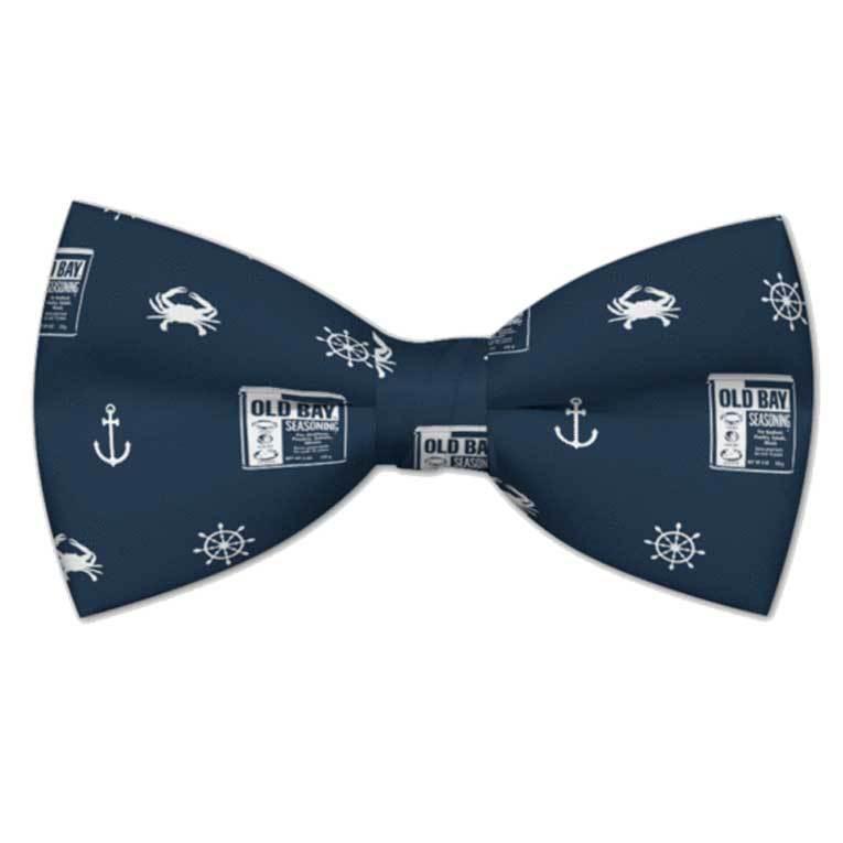 Nautical Crab, Anchor & OLD BAY (Navy) / Self-Tie Bow Tie