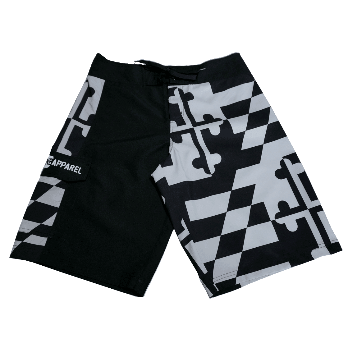 Grayscale Maryland Flag / Board Shorts