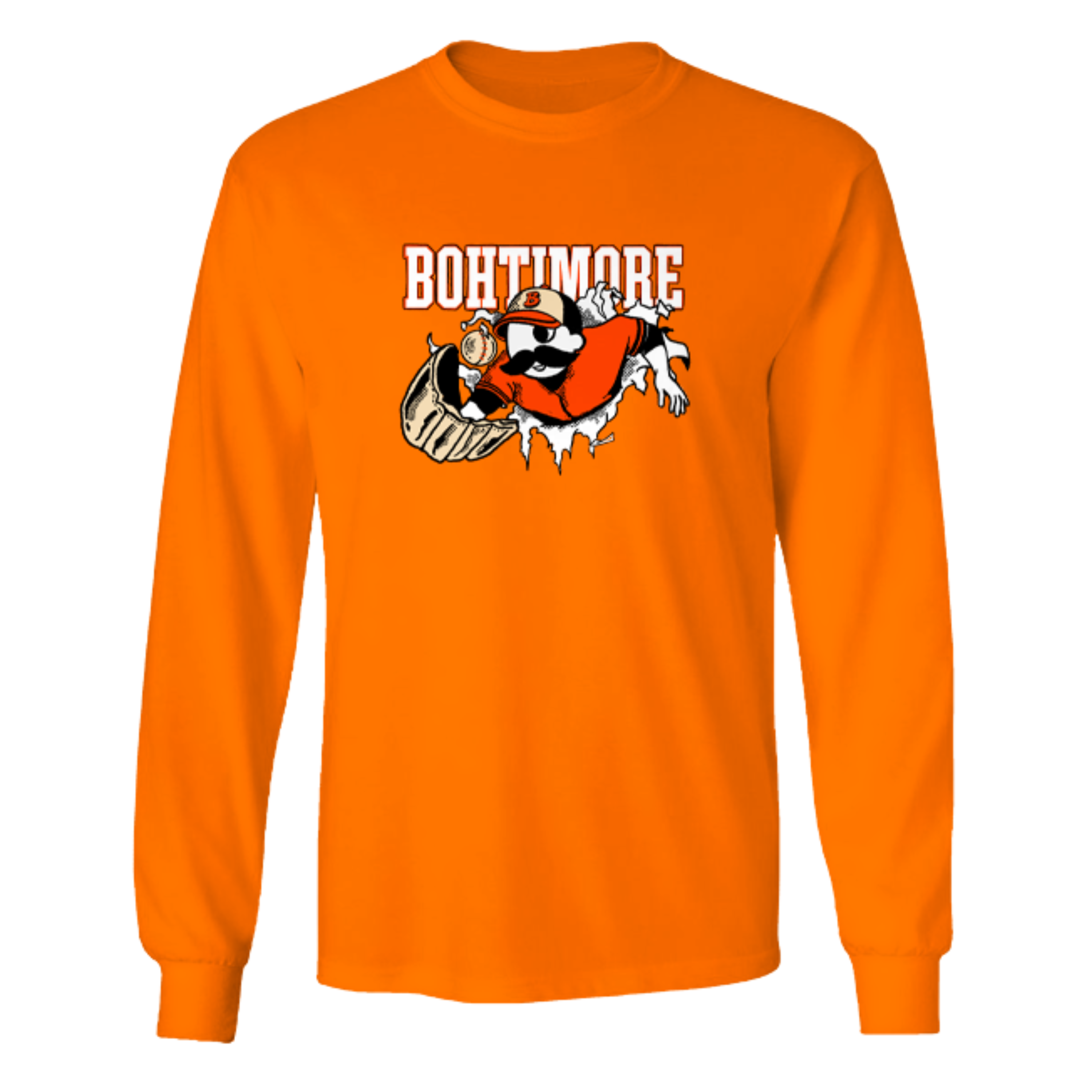 Natty Boh Baseball Breakthrough (Burnt Orange) / Long Sleeve T-Shirt