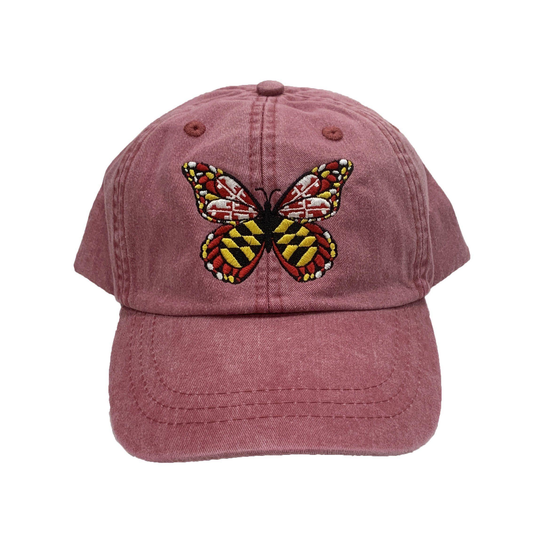 Route One Apparel Maryland Flag Butterfly (Red) / Baseball Hat 1 Red
