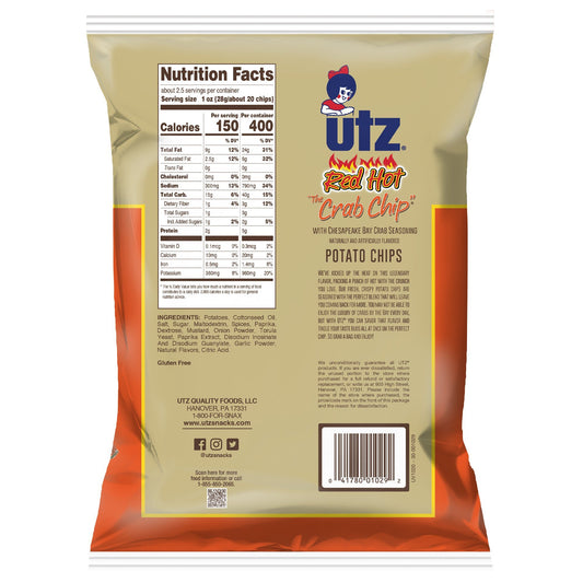 Utz Red Hot Crab (16 Pack) / Potato Chips - Route One Apparel