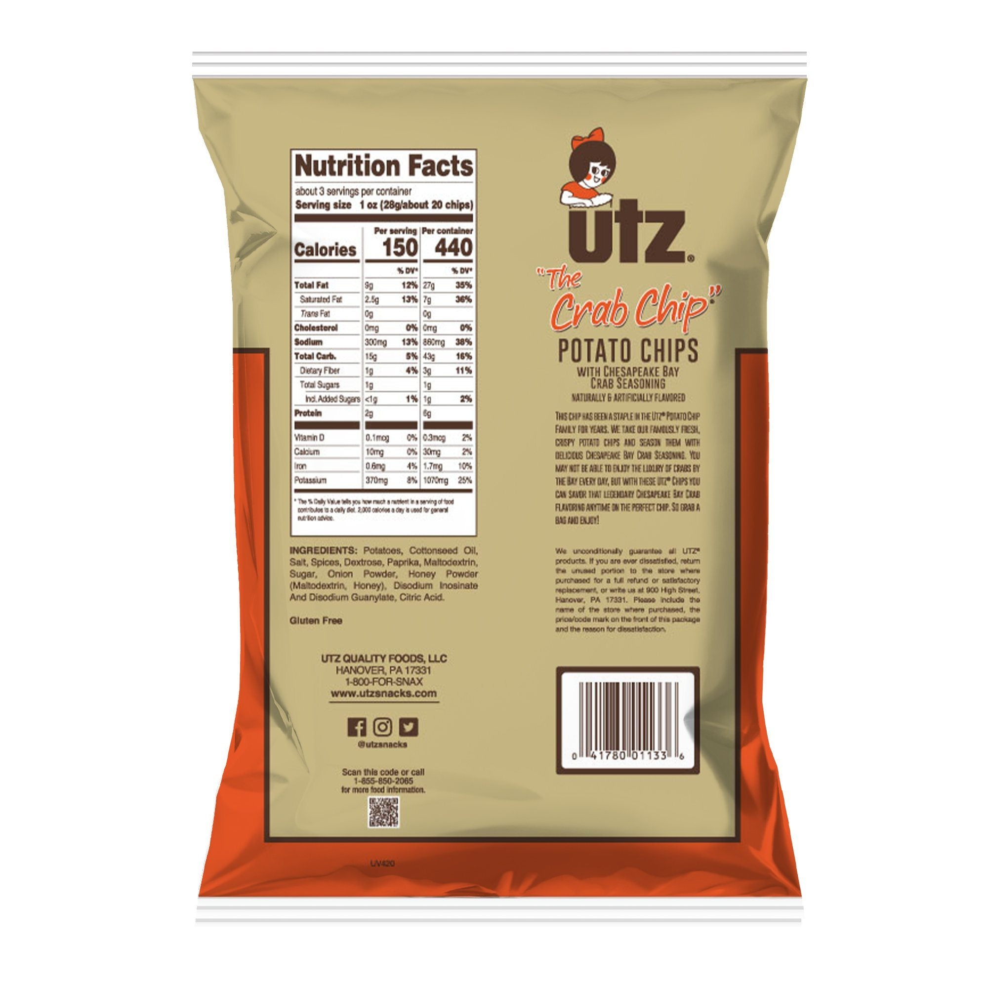 Utz Crab (16 Pack) / Potato Chips - Route One Apparel