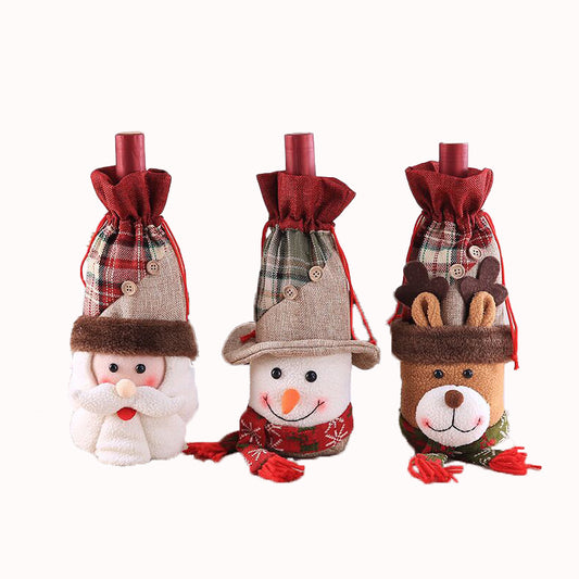 Santa, Snowman, & Reindeer (3-Pack) / Wine Bottle Cover *BUNDLE PACK* - Route One Apparel