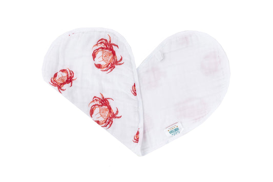 Baby Burp Cloth & Bib Combo: Pink Crab by Little Hometown - Route One Apparel
