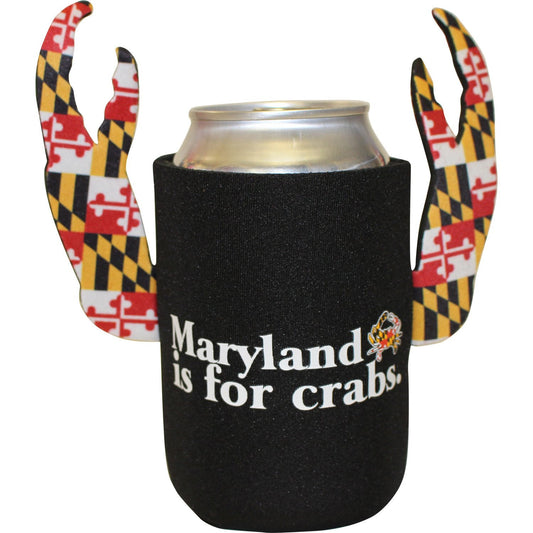 Maryland Is For Crabs (Black w/ Maryland Claws) / Crab Claw Can Cooler - Route One Apparel