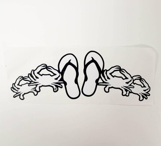 White Flip Flops & Crabs / Sticker - Route One Apparel