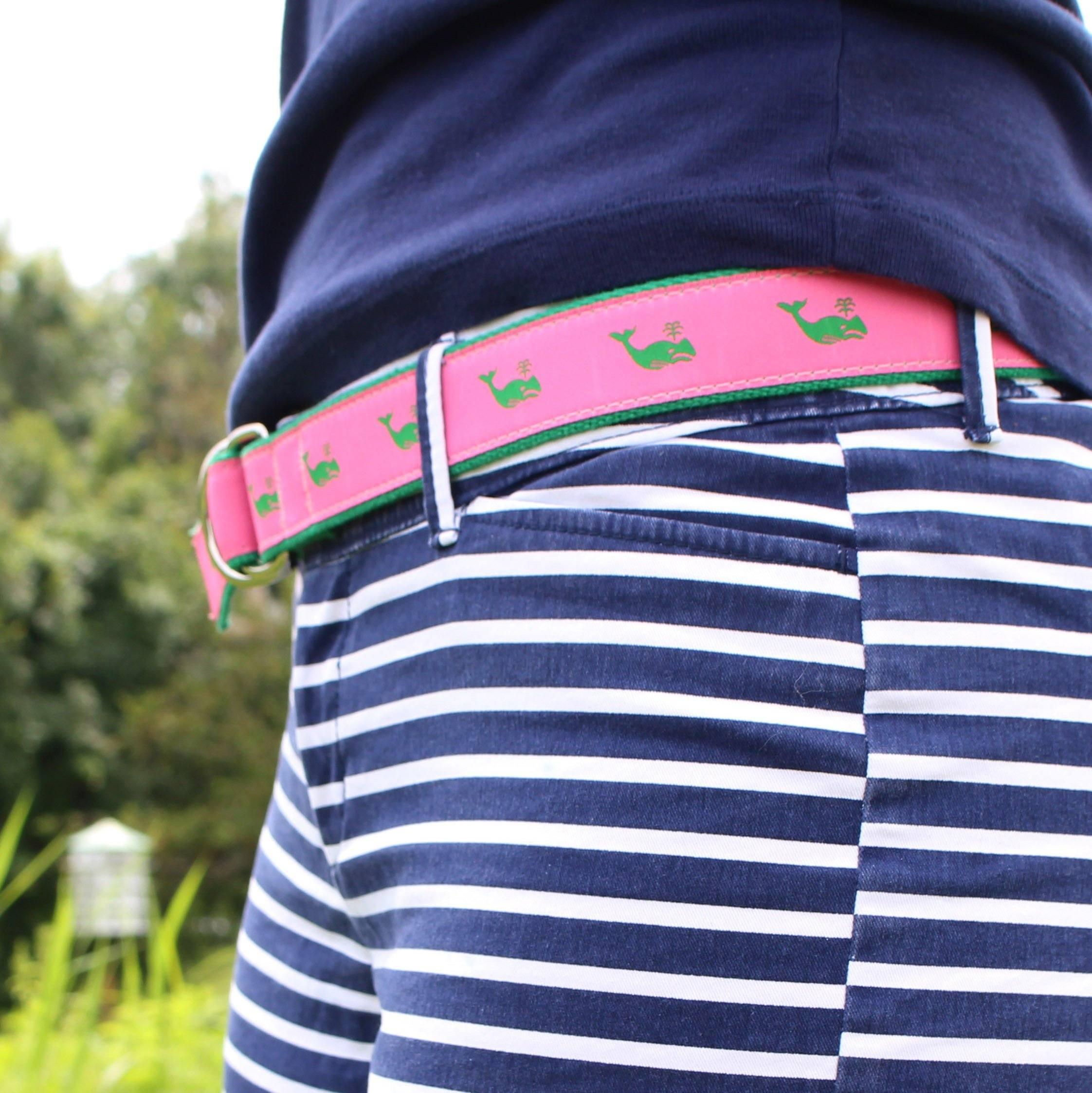 Green Whale on Pink / Belt - Route One Apparel