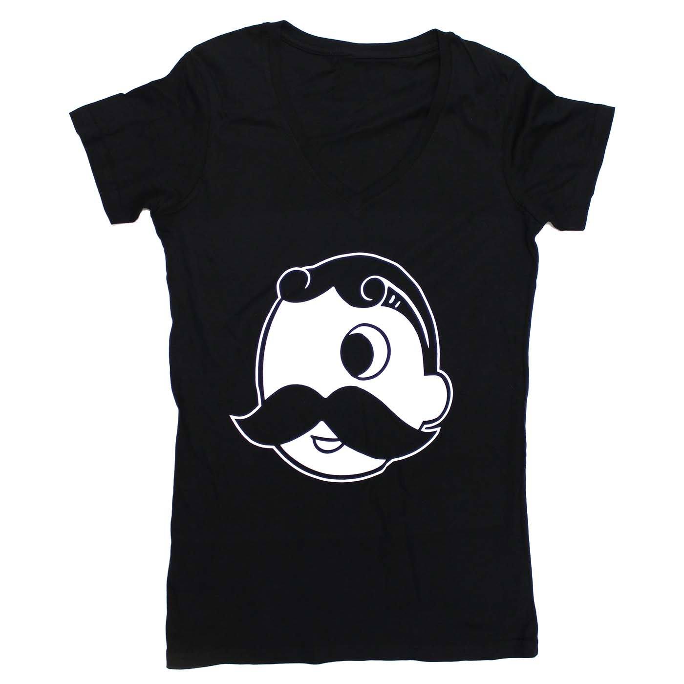 Natty Boh Logo (Black) / Ladies V-Neck Shirt - Route One Apparel
