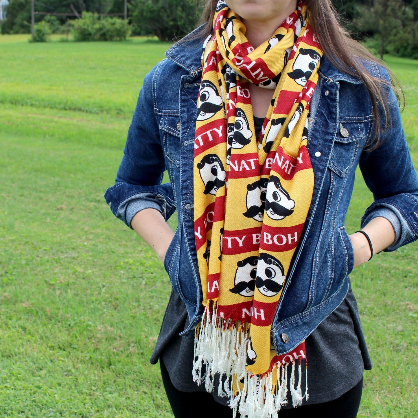 Natty Boh Logo Red & Gold Stripe / Scarf - Route One Apparel