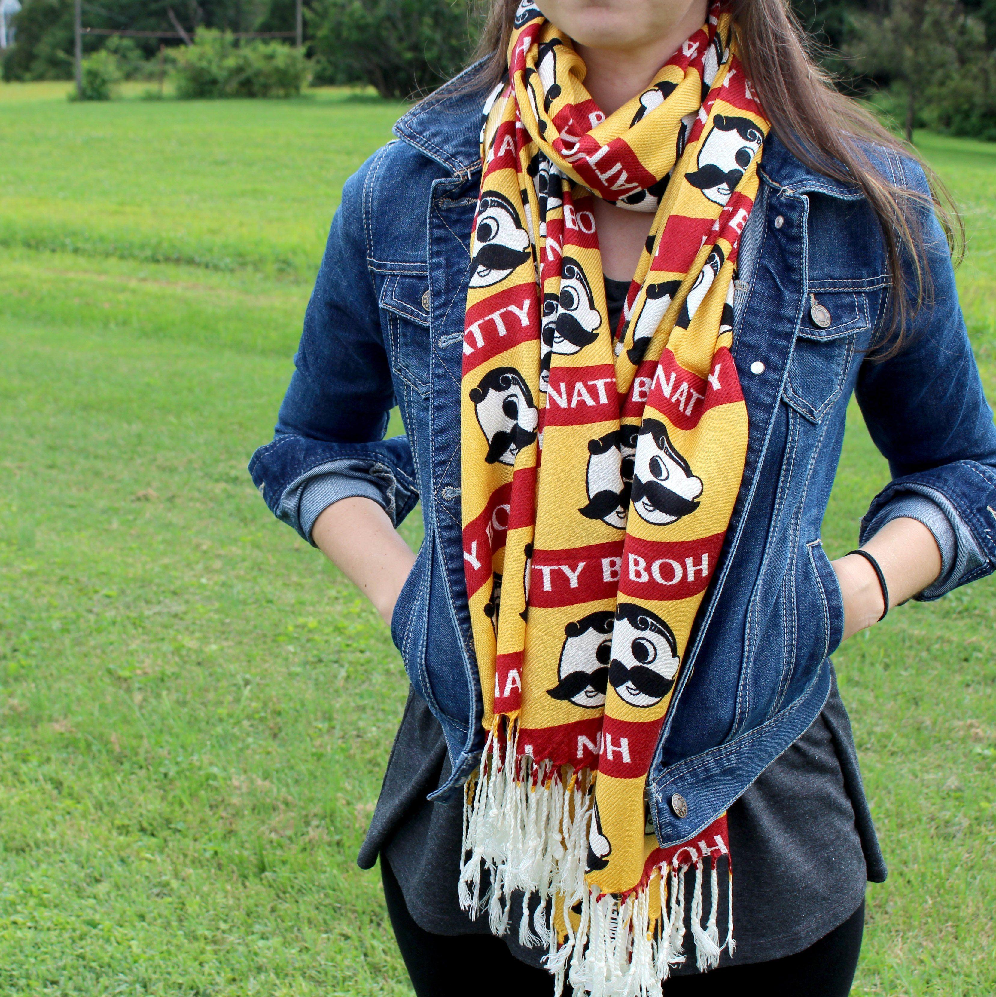 Natty Boh Logo Red & Gold Stripe / Scarf - Route One Apparel