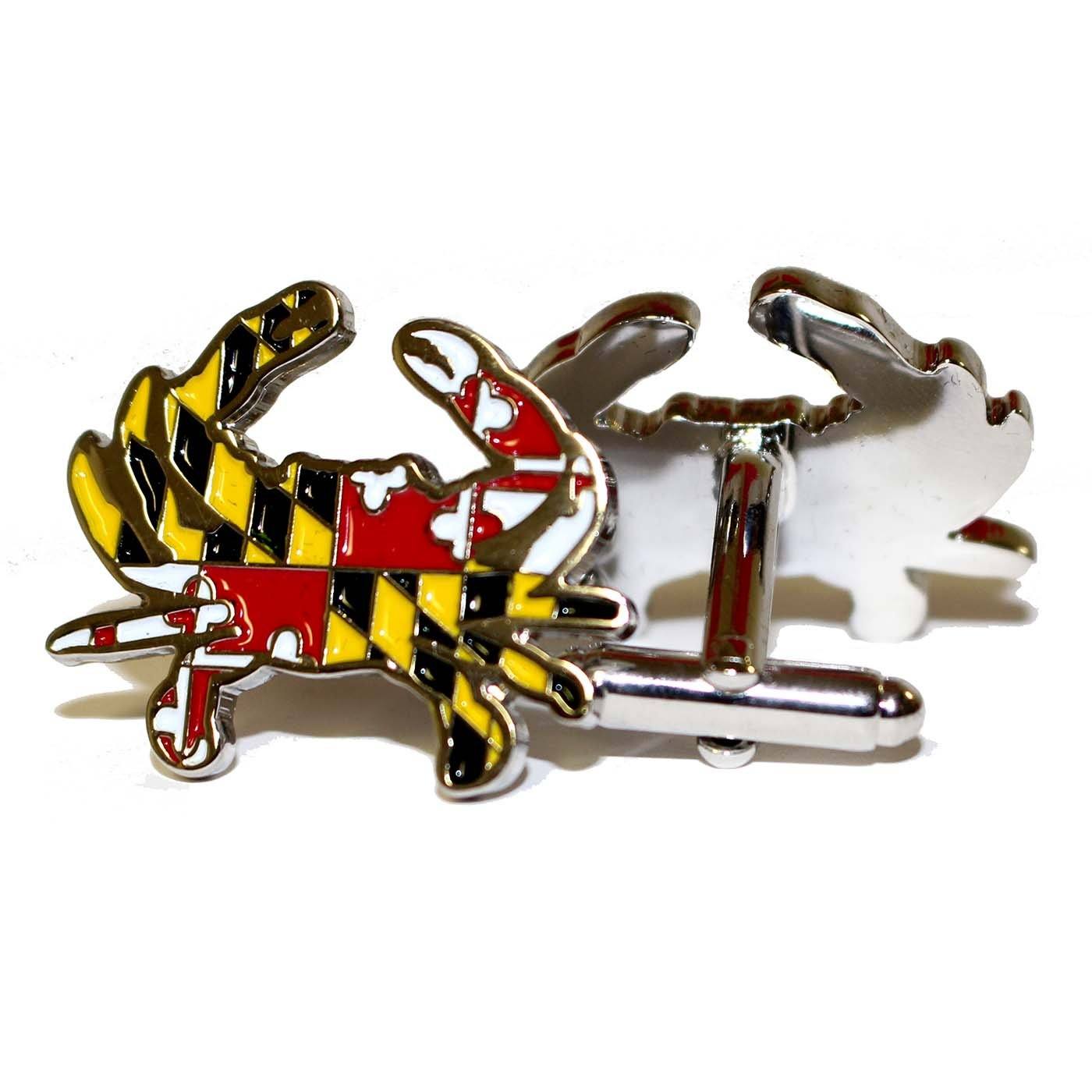 Maryland Full Flag Crab / Enamel Cufflinks - Route One Apparel