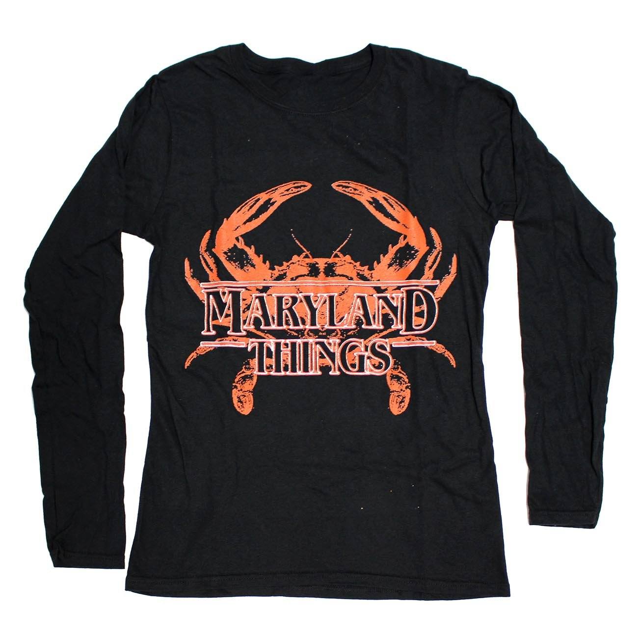 Maryland Things (Black) / Ladies Long Sleeve Shirt - Route One Apparel