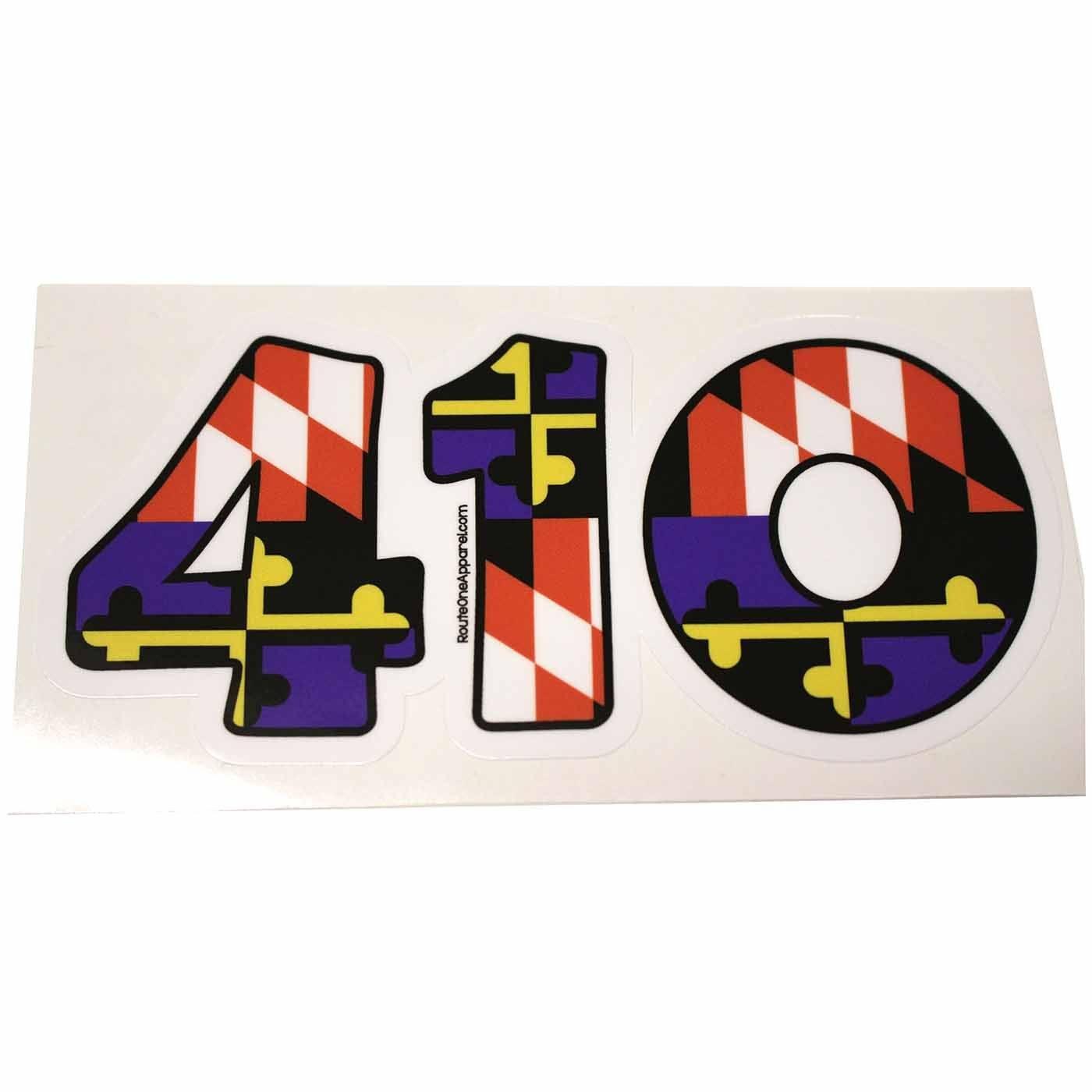 "410" Baltimore Purple & Orange Maryland Flag / Sticker - Route One Apparel