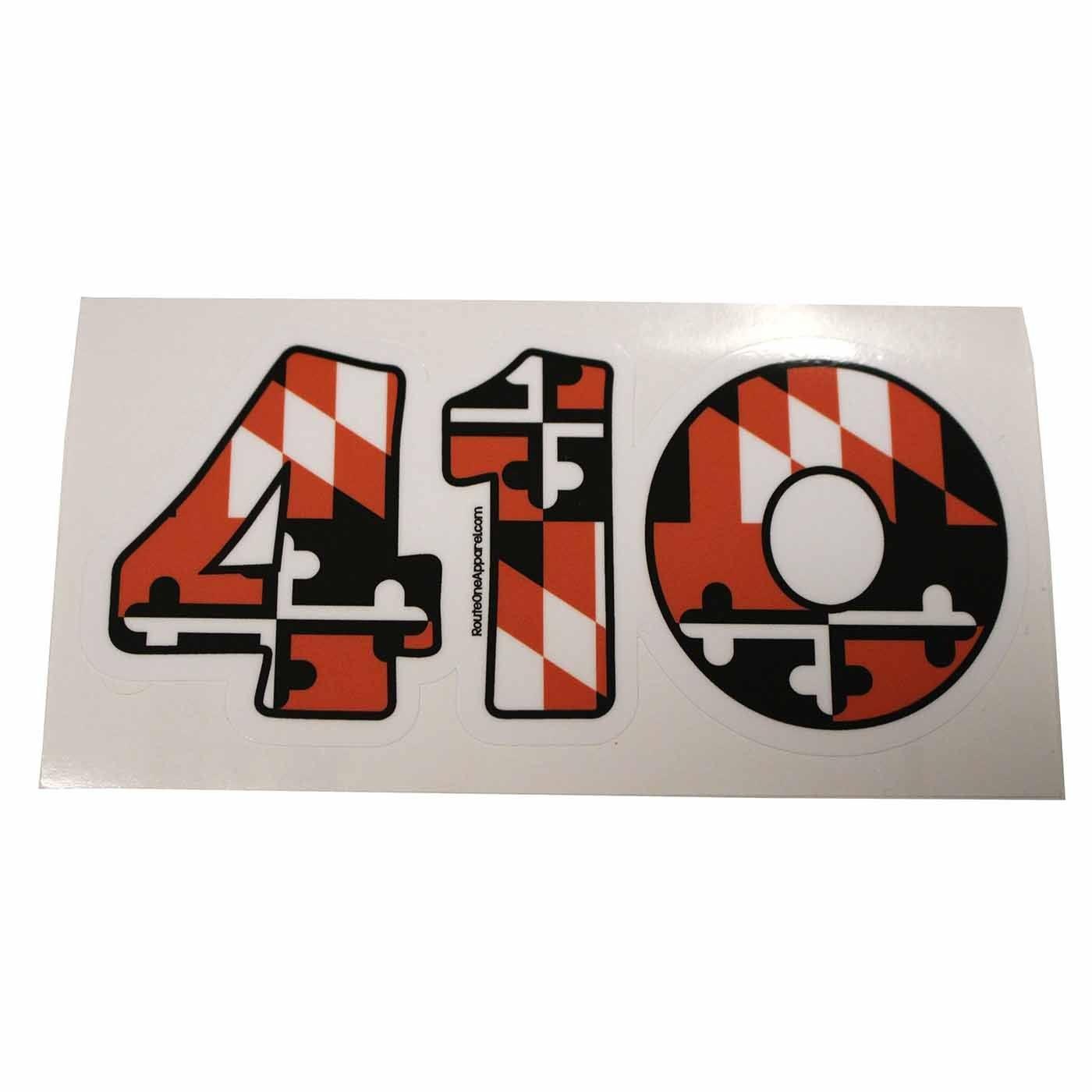 "410" Baltimore Baseball Black & Orange Maryland Flag / Sticker - Route One Apparel