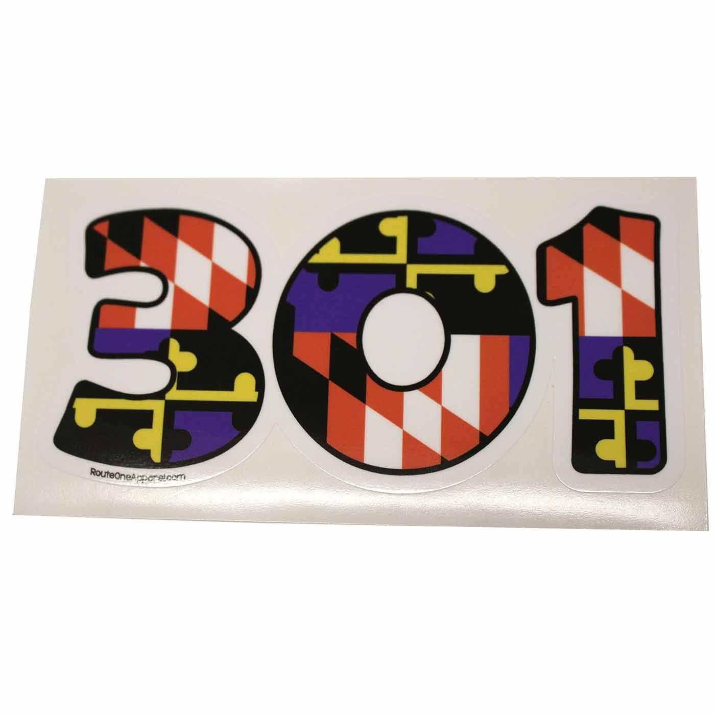 "301" Baltimore Purple & Orange Maryland Flag / Sticker - Route One Apparel