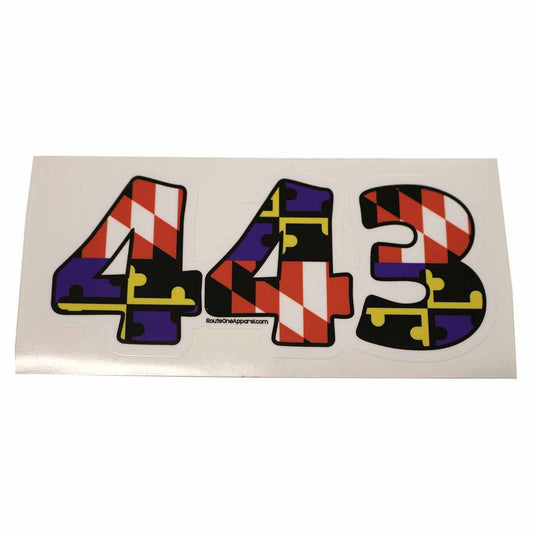 "443" Baltimore Purple & Orange Maryland Flag / Sticker - Route One Apparel