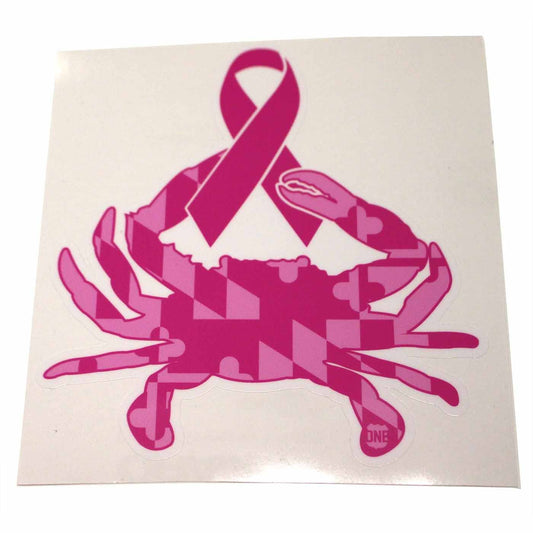 Pink Maryland Full Flag Crab *Breast Cancer Awareness Special Edition* / Sticker - Route One Apparel