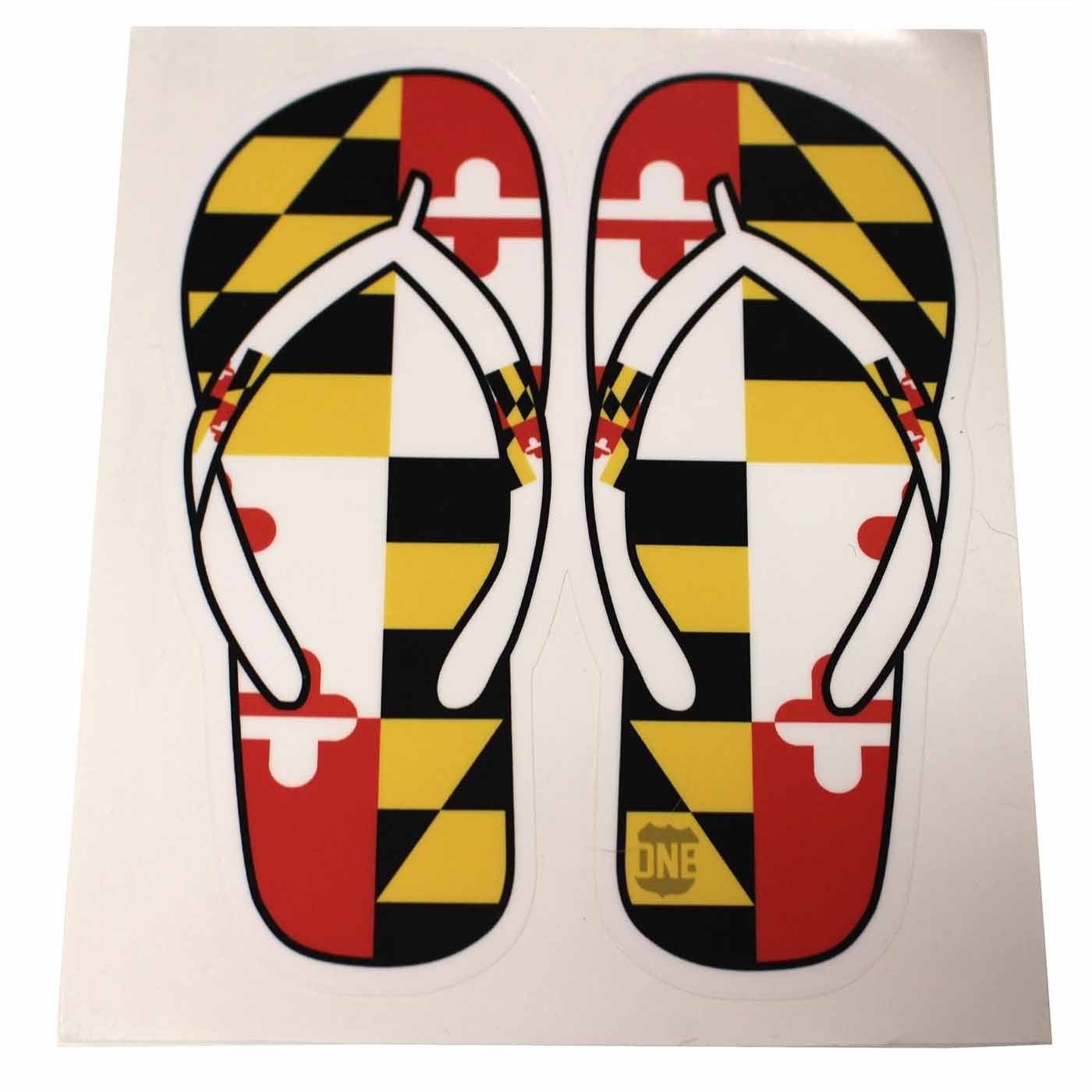 Maryland Flag Flip Flop / Sticker - Route One Apparel
