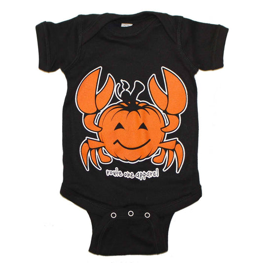 Pumpkin Crab (Black) / Baby Onesie - Route One Apparel