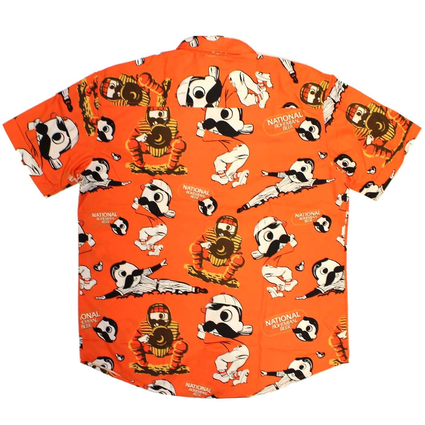 Natty Boh Baseball Players (Orange) / Hawaiian Shirt - Route One Apparel