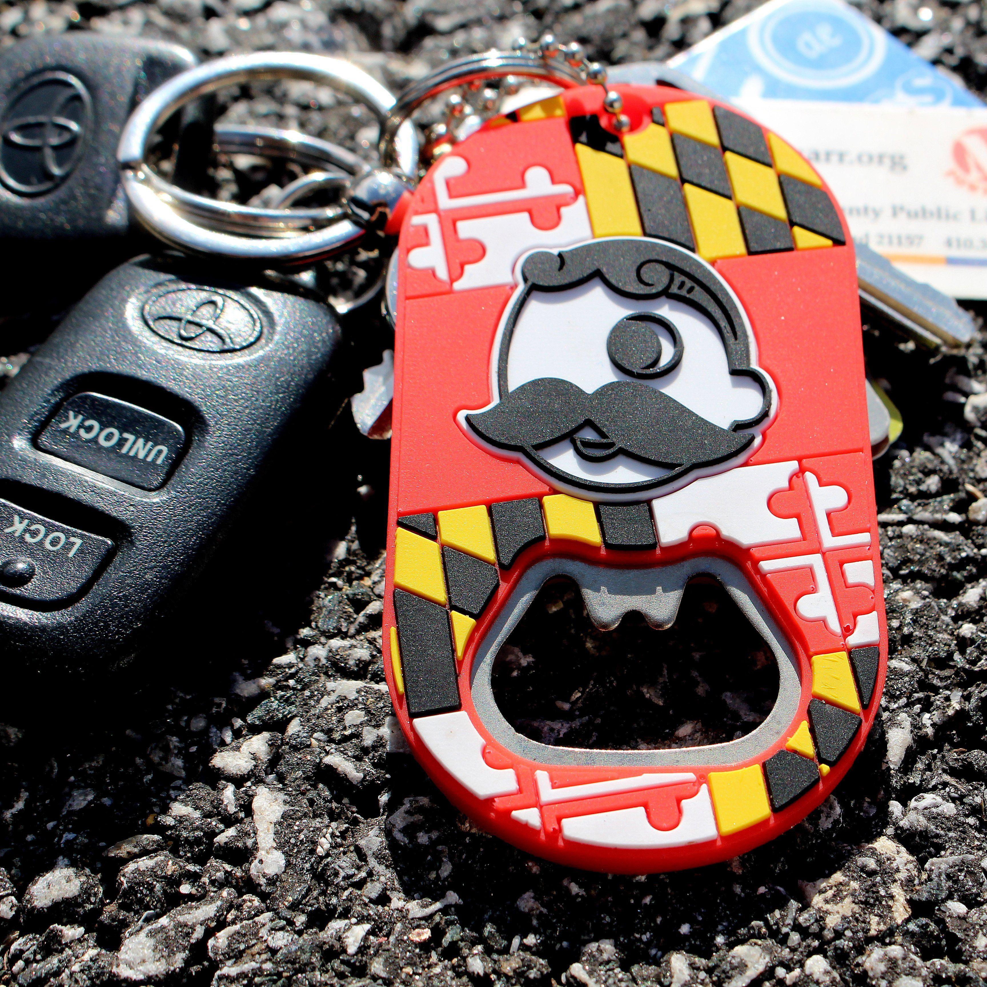Licensing - Natty Boh Maryland Flag Wraparound with Natty Boh Logo / Key Chain w/ Bottle Opener