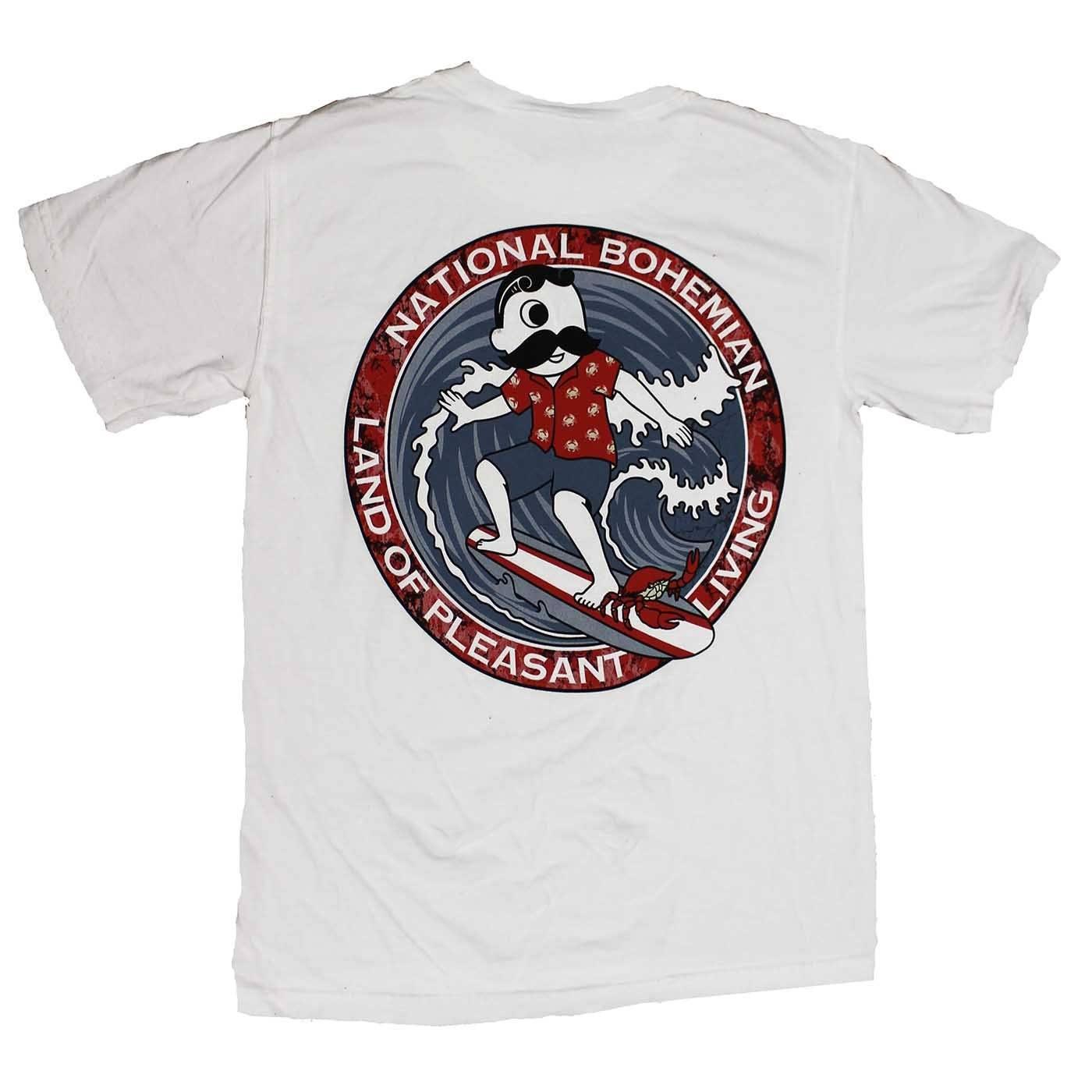 Retro Boh Wave Surfing (White) / Shirt - Route One Apparel