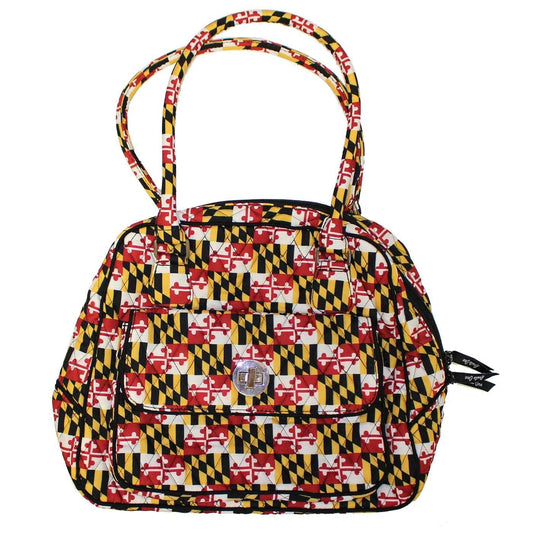 Quilted Maryland Flag / Turn Lock Satchel Bag - Route One Apparel