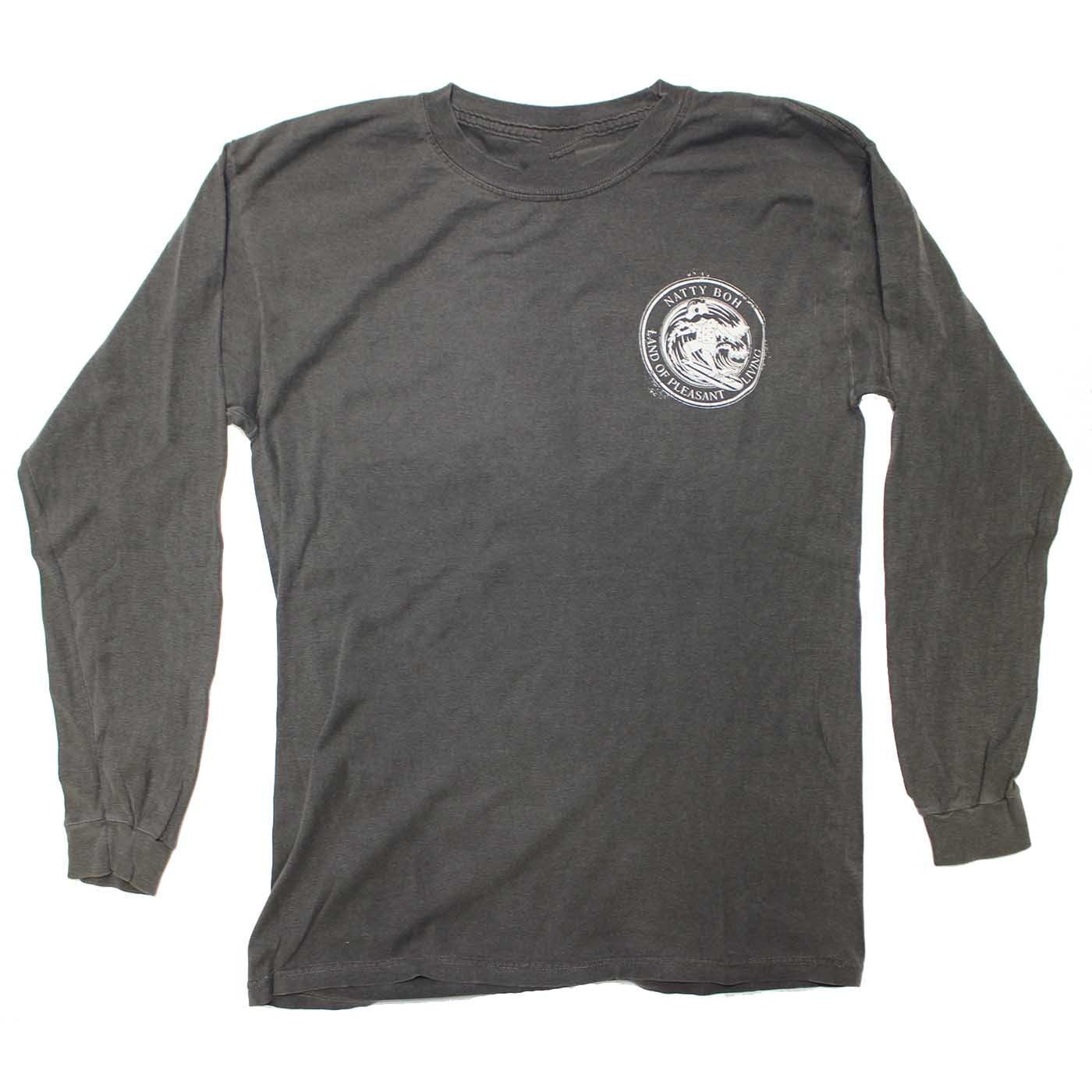 Natty Boh Surfer Dude Land of Pleasant Living (Pepper) / Long Sleeve Shirt - Route One Apparel