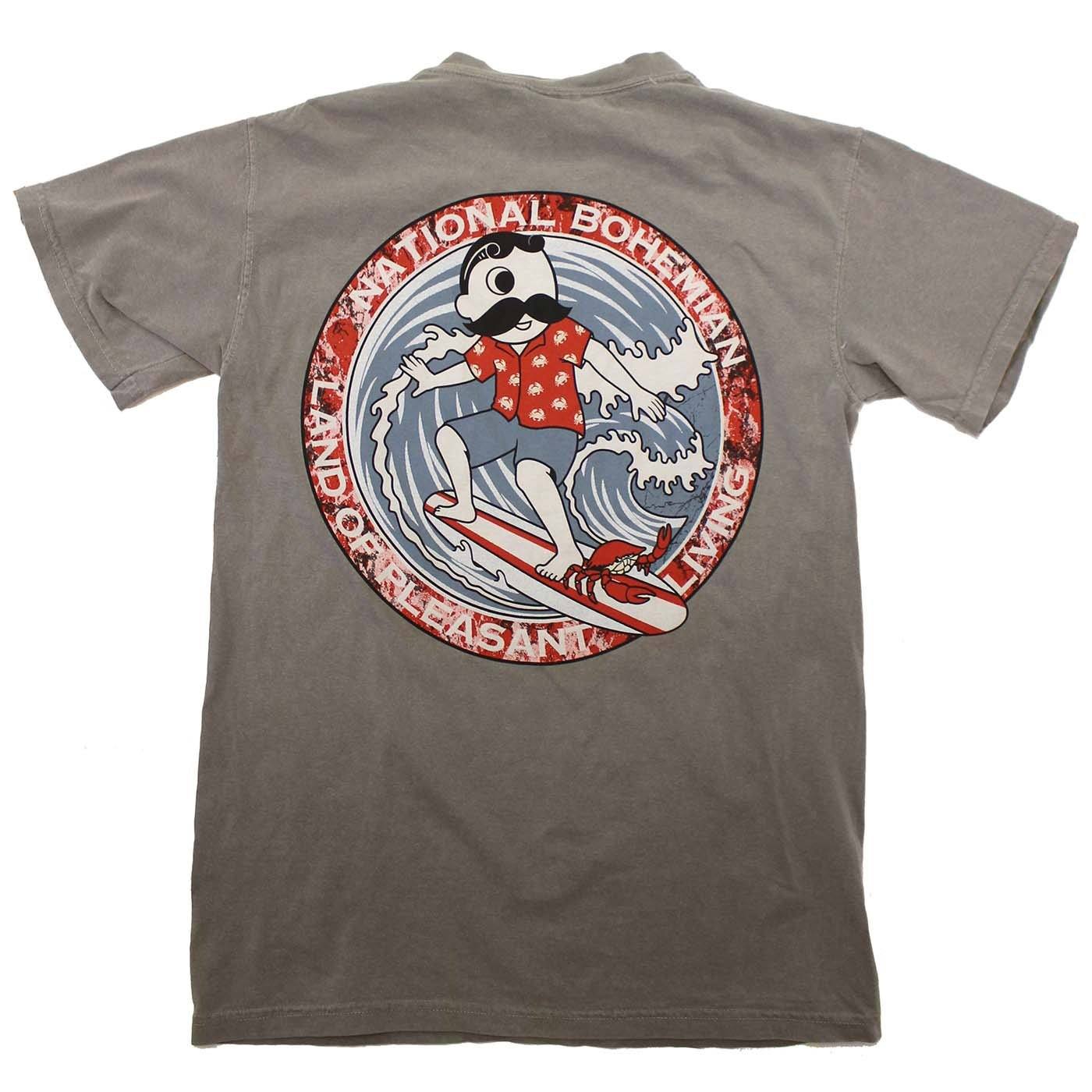 Retro Boh Wave Surfing (Grey) / Shirt - Route One Apparel