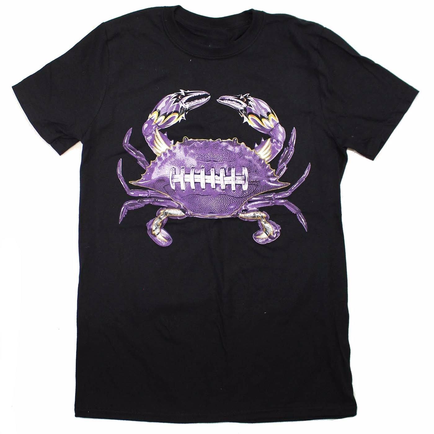 Baltimore Football Home Team Crab *Front Print* (Black) / Shirt - Route One Apparel