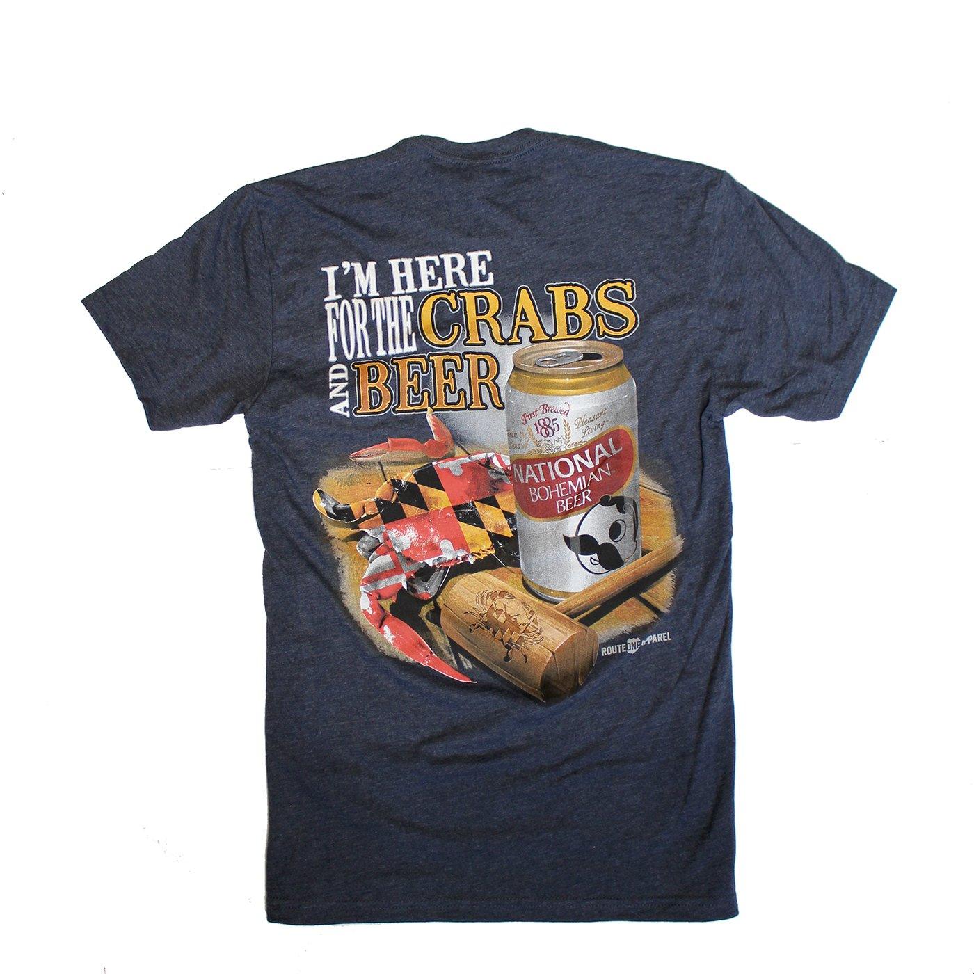 I'm Here for the Crabs & Beer (Midnight Navy) / Shirt - Route One Apparel