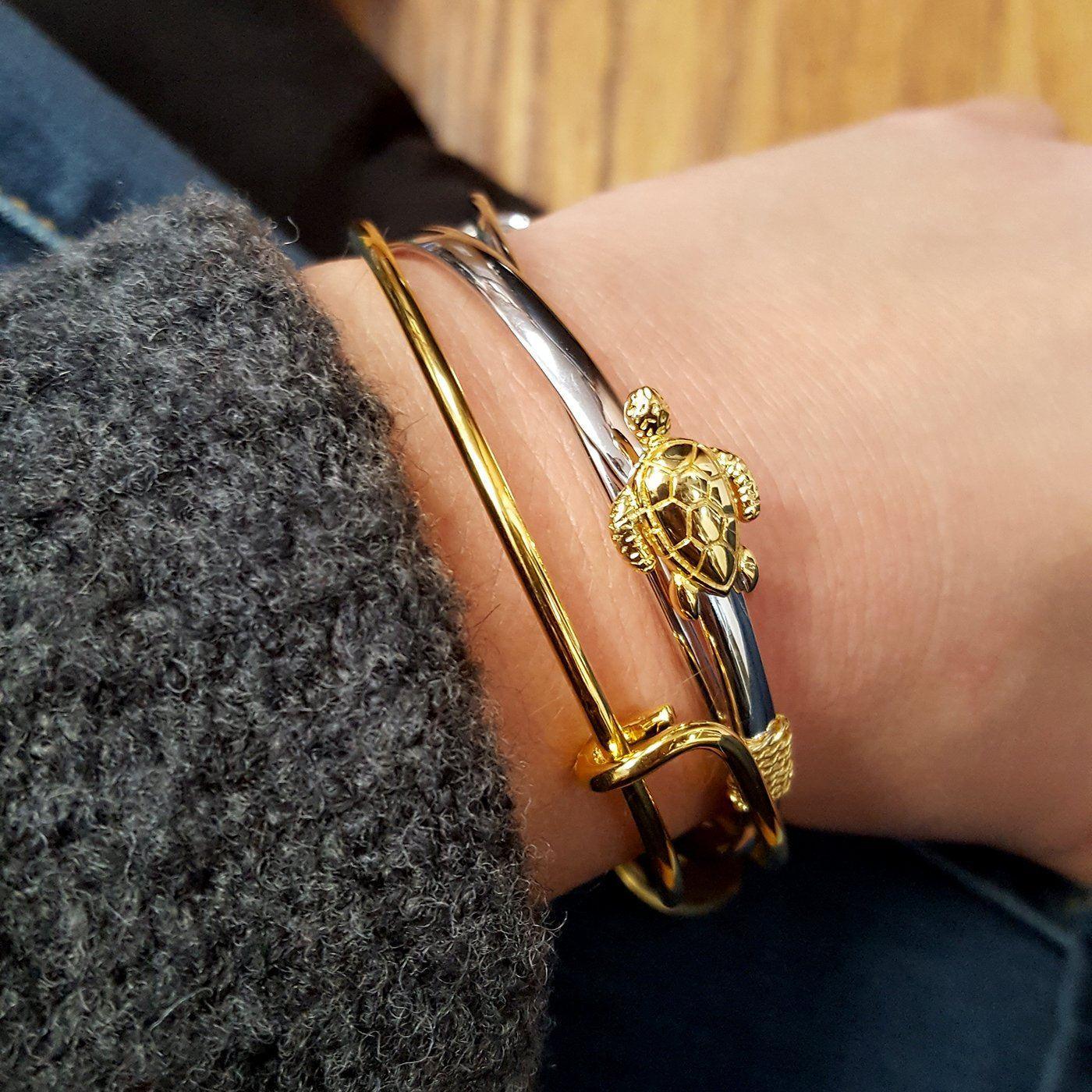 Nautical Turtle (Sterling Silver & 14K Gold Vermeil) / Bracelet - Route One Apparel