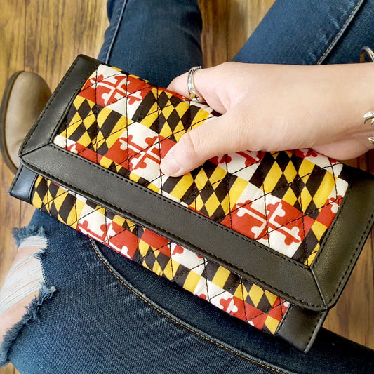 Quilted Maryland Flag / Trifold Wallet - Route One Apparel