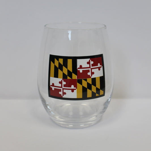 Maryland Flag / Stemless Wine Glass - Route One Apparel