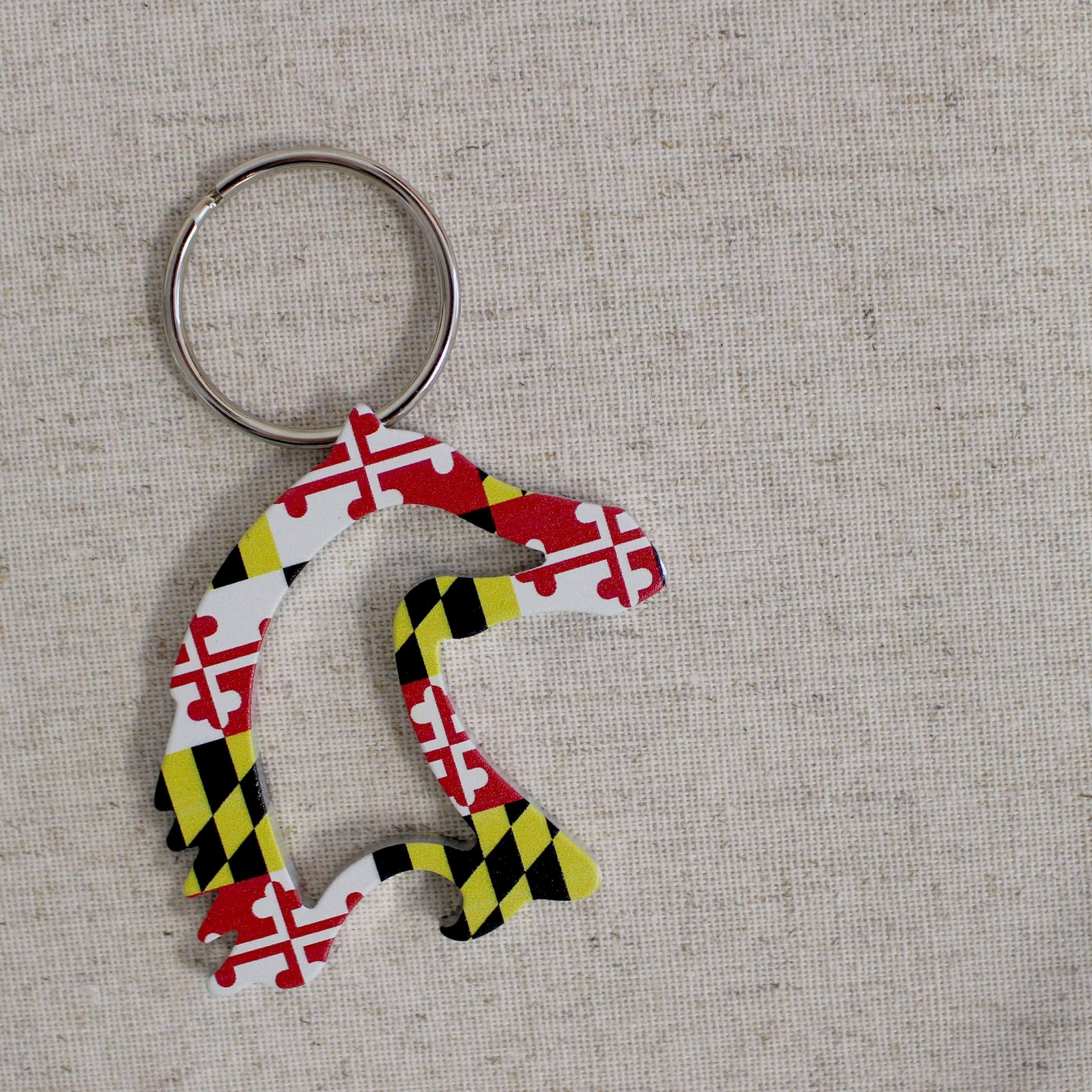 Maryland Flag Horse / Key Chain w/ Bottle Opener - Route One Apparel