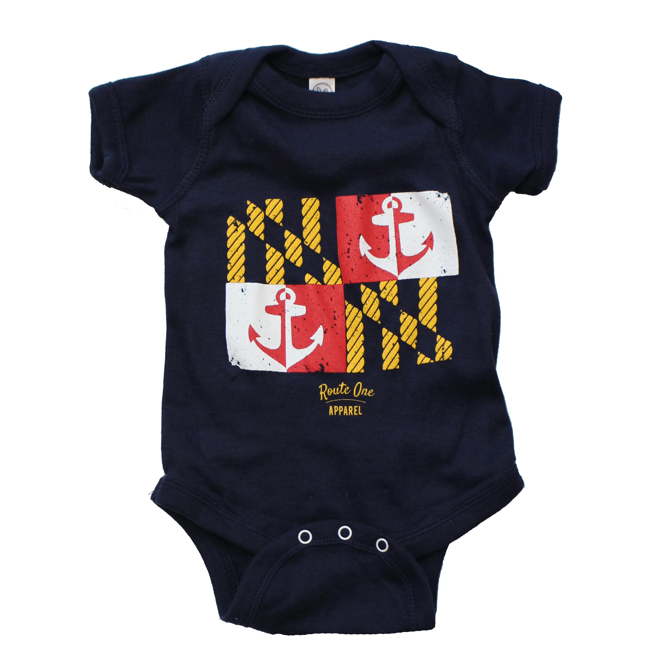 Maryland Nautical Flag (Navy) / Baby Onesie - Route One Apparel