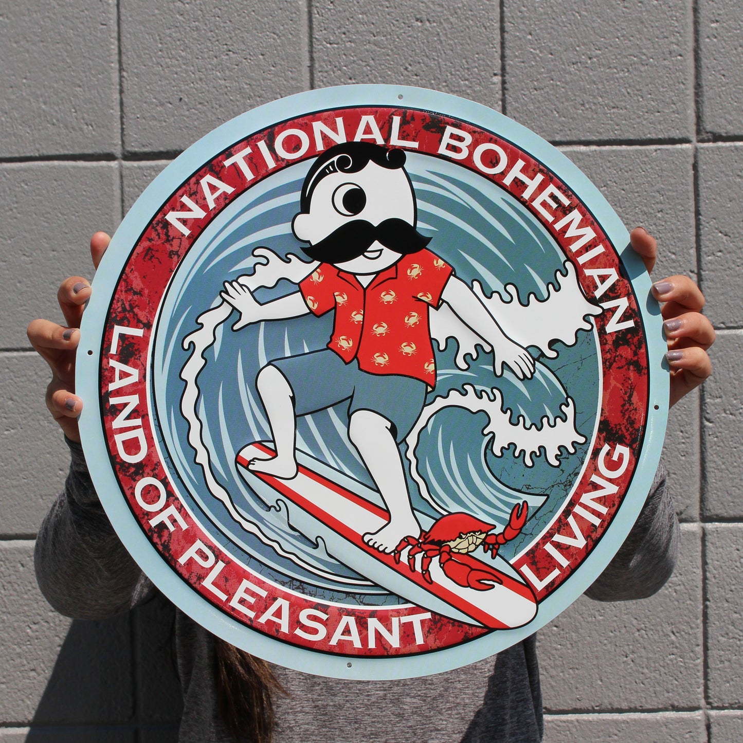 Retro Boh Wave Surfing / Aluminum Sign - Route One Apparel