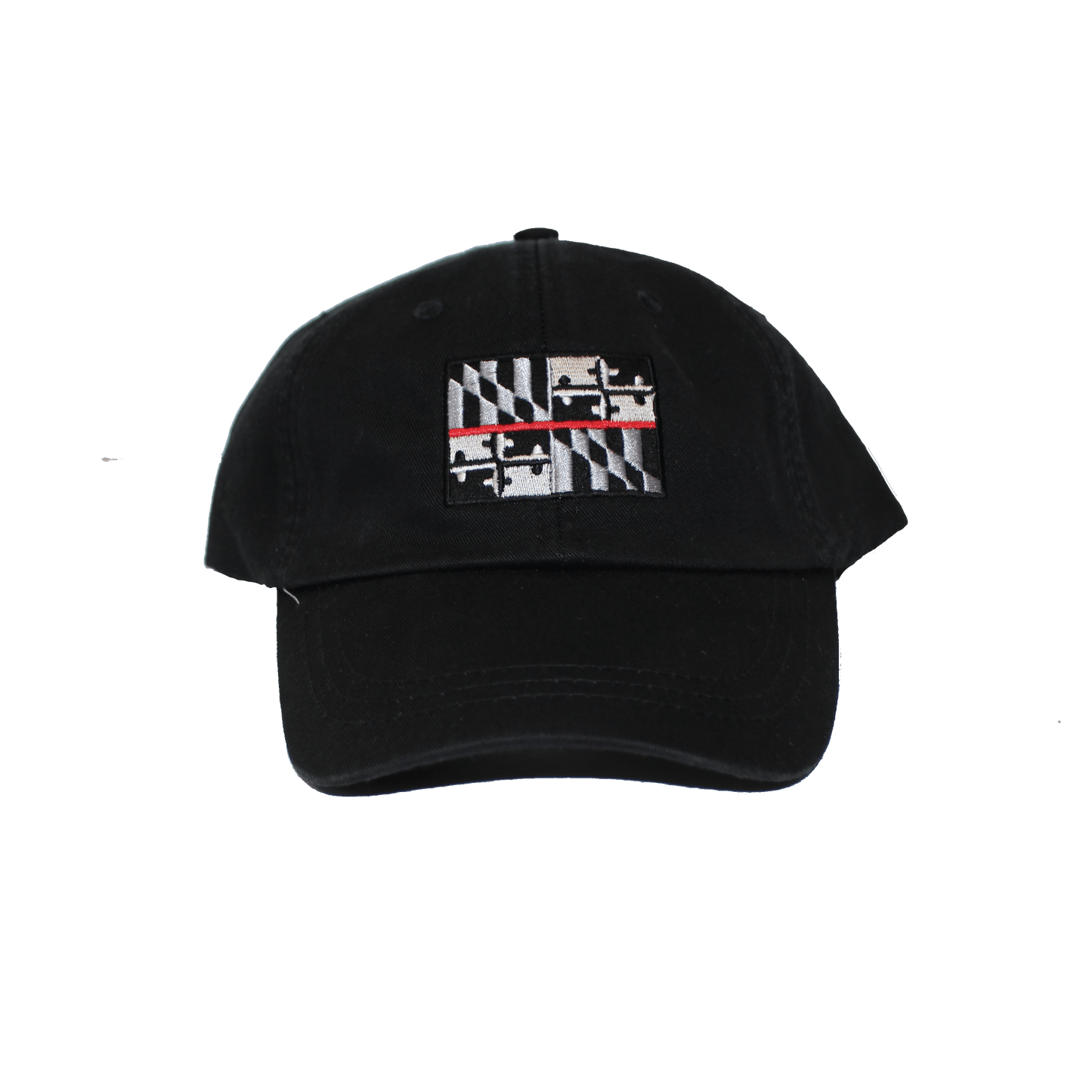 Maryland Flag Red Line (Black) / Baseball Hat - Route One Apparel
