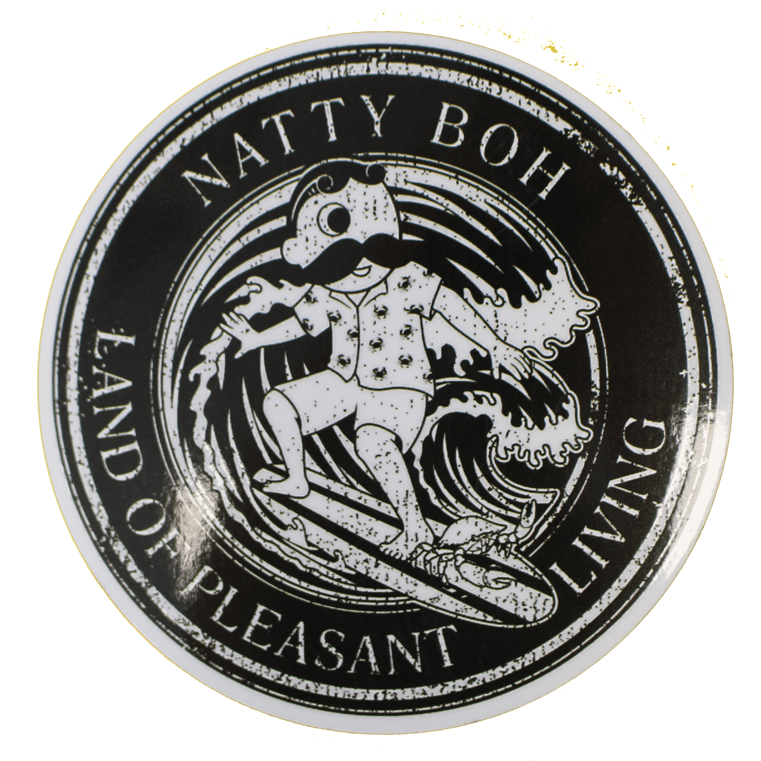 Retro Boh Wave Surfing (Black & White) / Magnet - Route One Apparel