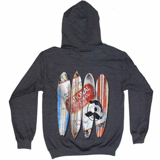 Natty Boh Can Surfboards (Dark Heather) / Hoodie - Route One Apparel