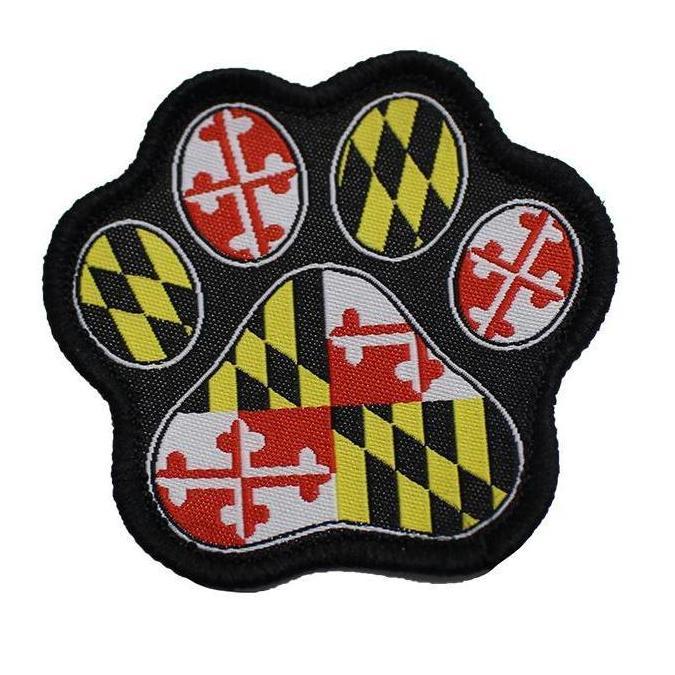 Maryland Paw Print (Black) / Patch - Route One Apparel