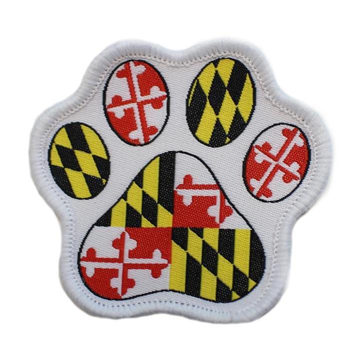 Maryland Paw Print (White) / Patch - Route One Apparel