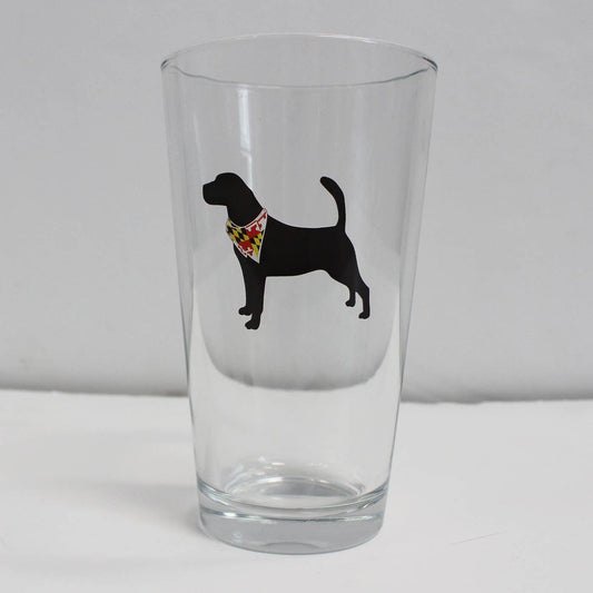 Dog Silhouette with Maryland Bandana / Pint Glass - Route One Apparel