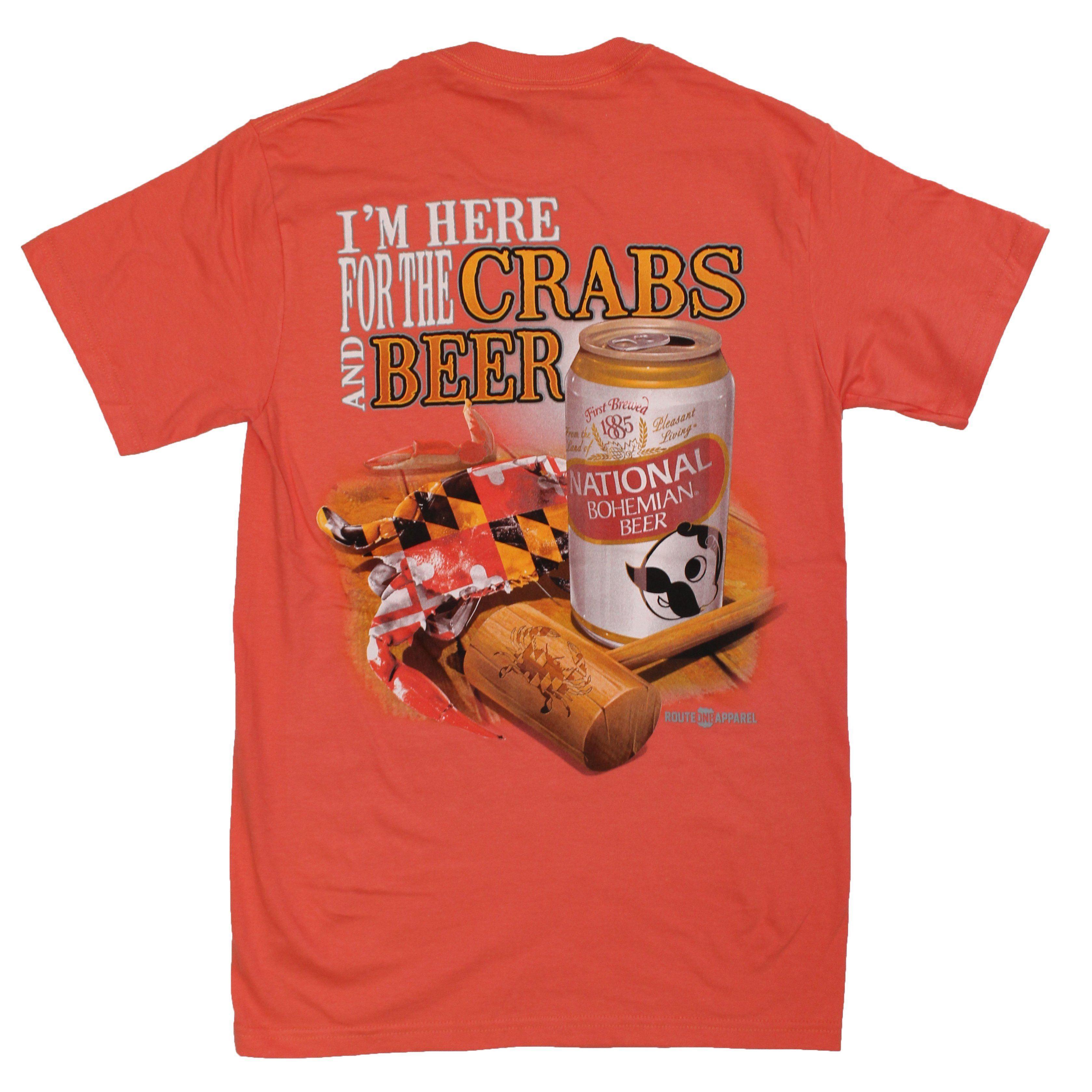 I'm Here for the Crabs & Beer (Bright Salmon) / Shirt - Route One Apparel