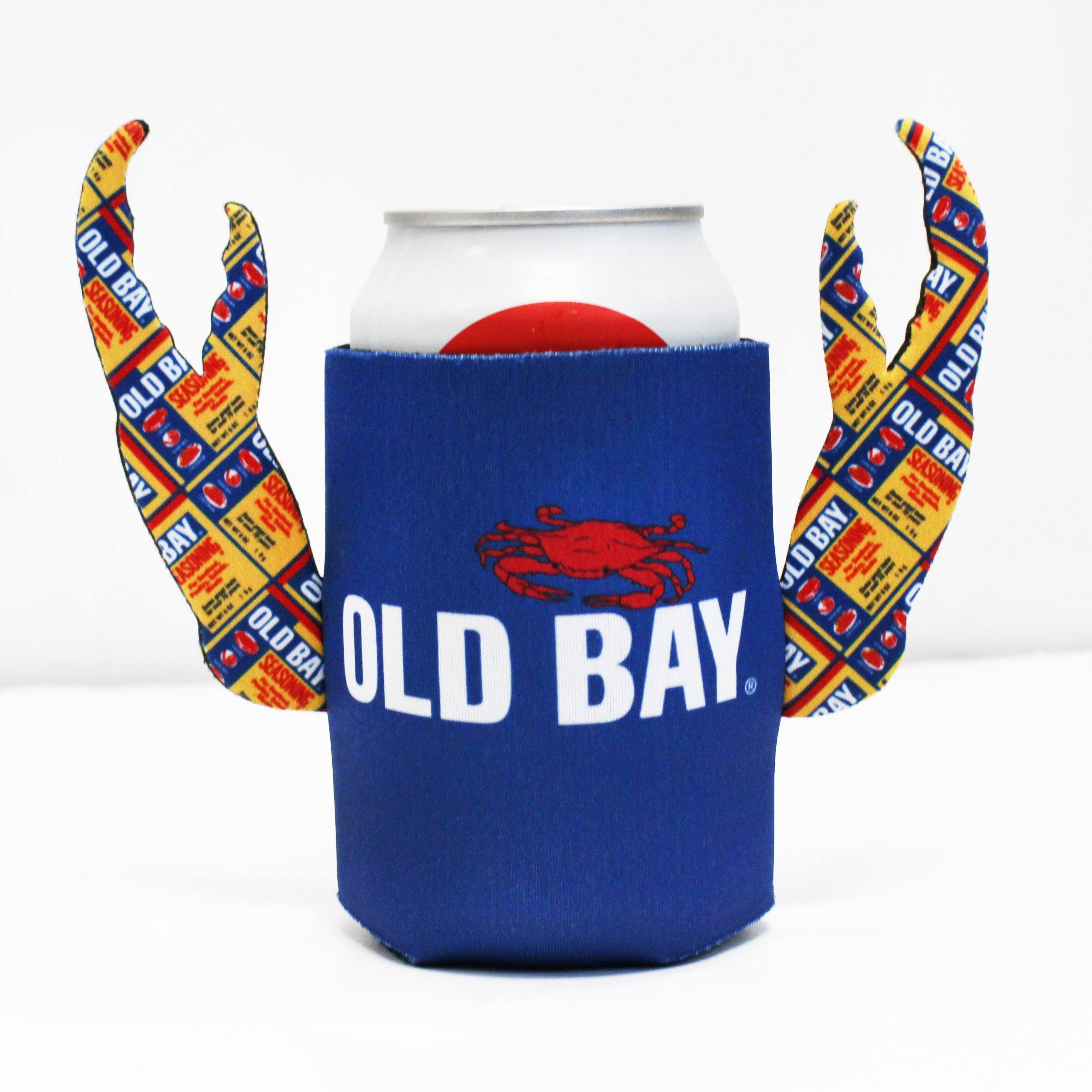 Old Bay Can Pattern (Blue) / Crab Claw Can Cooler - Route One Apparel